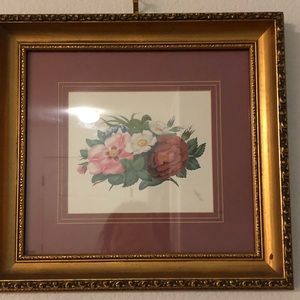 Vintage floral wall art (with frame)